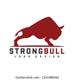 Bull Logo Design Vector. Isolated Strong Bull Logo on a White Background.