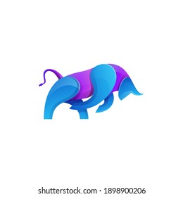 bull logo design vector premium
