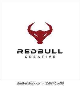 Bull Logo Design Vector Stock Illustration . Red bull ,Angry bull logo symbol .Bull head logo
