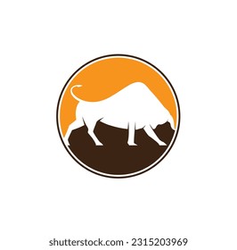 Bull Logo Design vector template bull action logo