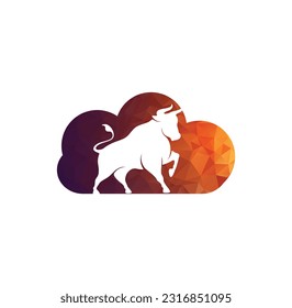 Bull Logo Design vector template bull action logo