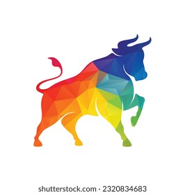 Bull Logo Design vector template bull action logo