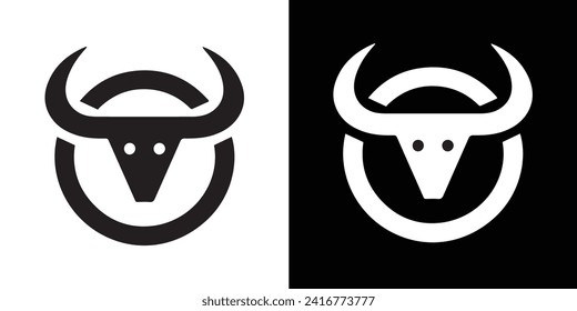bull logo design for your company identity, brand and icon