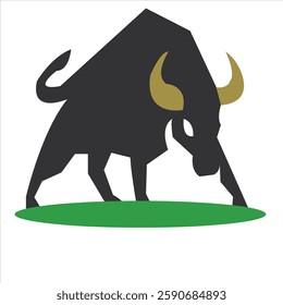 bull logo design for your company identity, brand and icon. strong bull illustration vector template. animal icon graphic. vintage cattle animal farm logo