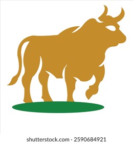 bull logo design for your company identity, brand and icon. strong bull illustration vector template. animal icon graphic. vintage cattle animal farm logo