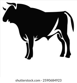 bull logo design for your company identity, brand and icon. strong bull illustration vector template. animal icon graphic. vintage cattle animal farm logo