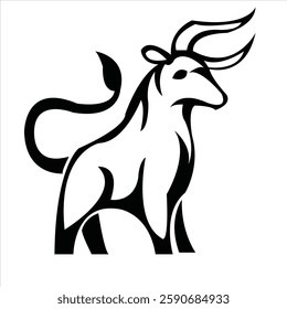 bull logo design for your company identity, brand and icon. strong bull illustration vector template. animal icon graphic. vintage cattle animal farm logo