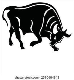 bull logo design for your company identity, brand and icon. strong bull illustration vector template. animal icon graphic. vintage cattle animal farm logo