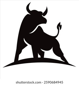 bull logo design for your company identity, brand and icon. strong bull illustration vector template. animal icon graphic. vintage cattle animal farm logo