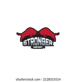 bull logo ,  e sport emblem icon Angry Bull or Taurus Logo Mascot. Vector Illustration