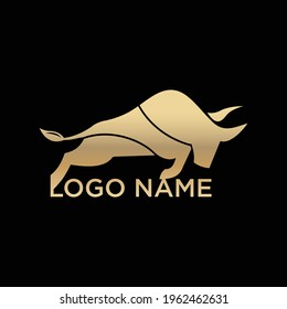 bull logo - financial logo - bull fighting bull minimalist logo - bull silhouette logo vector illustration