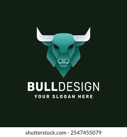 Ilustração do ícone de vetor de gradiente do logotipo Bull