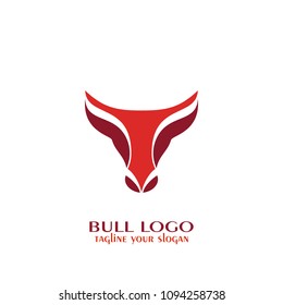 Bull logo, bull head icon, creative graphic design.