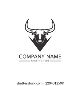 bull logo and horn badges logo icon shield