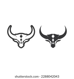 Bull logo horn and cow, Buffalo animal symbols vector template icons app