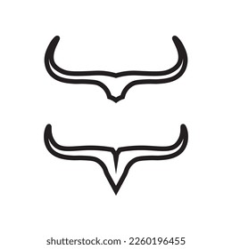 Bull logo and horn symbols cow vector template icons app