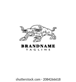 bull logo icon design template modern illustration