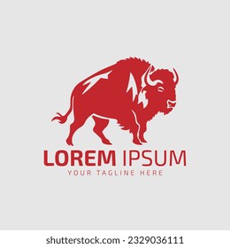 bull logo icon silhouette bison, ox logo symbol style bull vector illustration template.