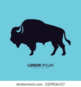 bull logo icon silhouette bison, ox logo symbol bull vector illustration buffalo logo vector silhouette isolated black bull