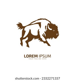 bull logo icon silhouette bison, ox logo symbol style bull vector illustration buffalo silhouette