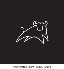 bull logo icon vector image , bull line  logo design template inspiration vector image