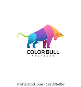  bull logo illustration Colorful Vector Design