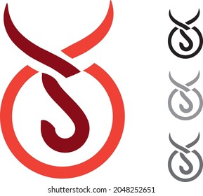 Bull Logo with initial S Logo - Vector logo template