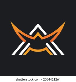 Bull logo with letter a template vector icon design