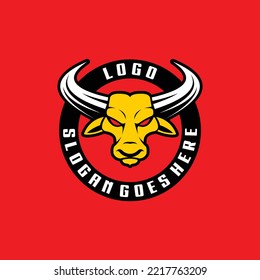 Bull logo with lettering concept