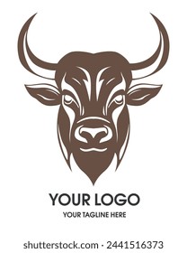 Iconos de línea de logotipo de toro. Marca animal de buey salvaje. Ilustración vectorial de búfalo.