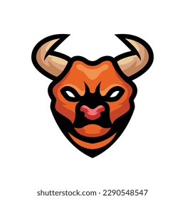 Bull Logo Mascot Isolated On White Background