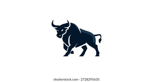 Logo da Bull. Logotipo minimalista de ilustração de vetor de touro.