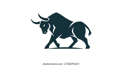 Logo da Bull. Logotipo minimalista de ilustração de vetor de touro.