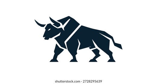 Logo da Bull. Logotipo minimalista de ilustração de vetor de touro.