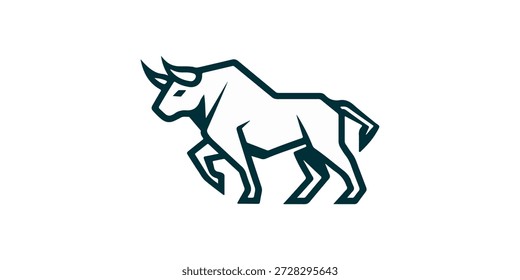 Logo da Bull. Logotipo minimalista de ilustração de vetor de touro.
