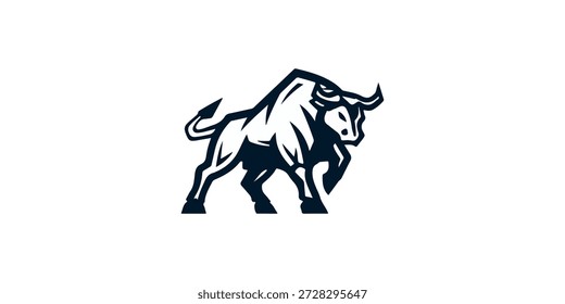 Logo da Bull. Logotipo minimalista de ilustração de vetor de touro.