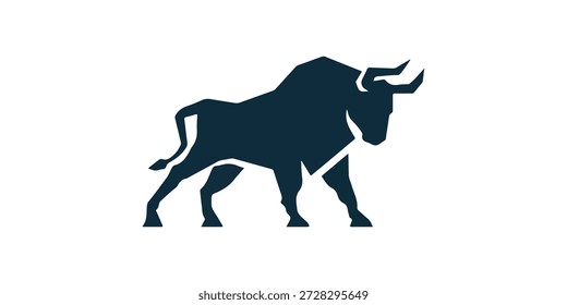 Logo da Bull. Logotipo minimalista de ilustração de vetor de touro.