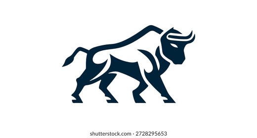 Logo da Bull. Logotipo minimalista de ilustração de vetor de touro.