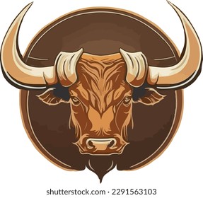 Bull logo multicolor vector illustration isolated on white background