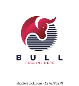 bull logo in red color