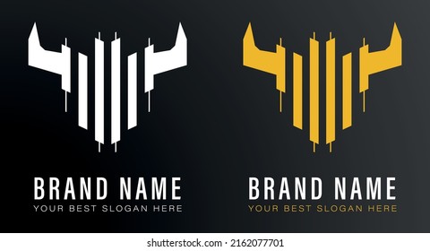 bull logo as a rising symbol in the crypto currency trend, vector illustration 