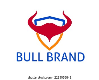 bull logo in a shield with a simple design