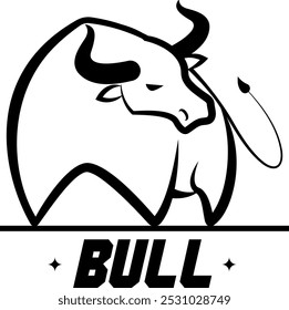bull logo, a silhouette of a wild buffalo and the inscription bull