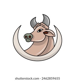 logotipo de toro en estilo simple, Plantilla de signo moderno. estilo de color sólido.