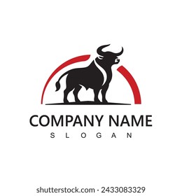 Bull logo. suitable for farm and Valley,Company logo design.