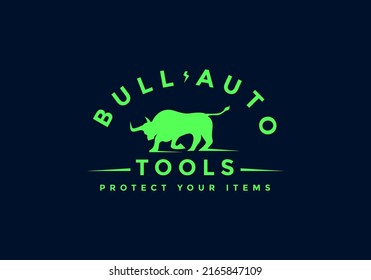 Logotipo de toro, adecuado para tiendas de herramientas, entre otros.