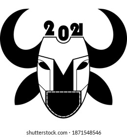 bull logo, symbol of 2021, Covid19 paraphernalia