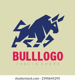 Bull Logo, Bull Symbol, Strong Bull illustration Vector Template