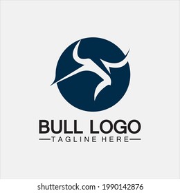 Aplicación para iconos de plantillas vectoriales con logotipo y símbolos de toros