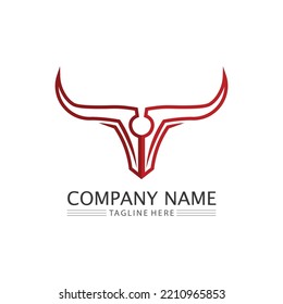 Bull logo and symbols vector template icons app